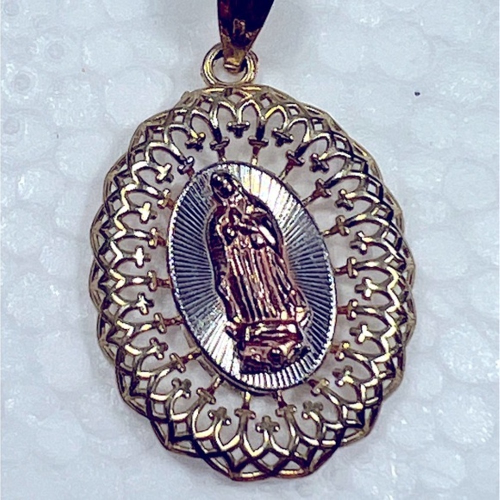 NWOT 10K MARIA ROSEGOLD SILVER GOLD PENDANT - Picture 3 of 8